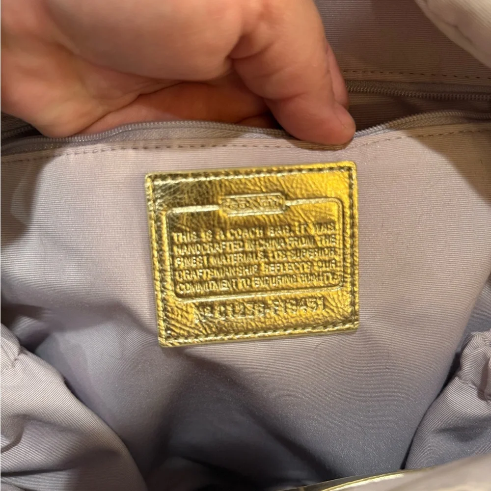 Coach Bag Vintage Y2K Signature Logo Brown and Tan Monogram Backpack - Picture 10 of 11